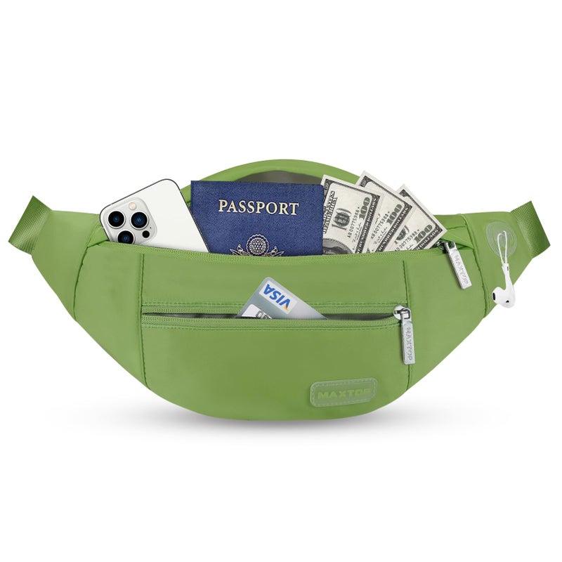 MAXTOP Large Crossbody Fanny Pack with 4-Zipper Pockets Gifts for Enjoy Sports Festival Workout Traveling Running Casual Hands-Free Wallets Waist Pack Phone Bag Fits All Phones - Image 1